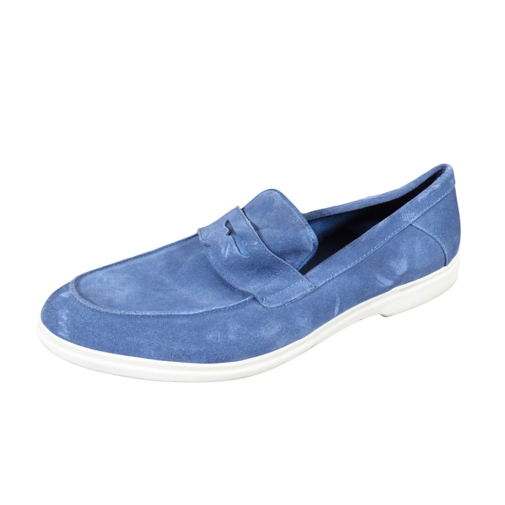Calvin Klein CMTRAPPER Mens Penny Loafer Size 11 Dress Blue Suede Leather